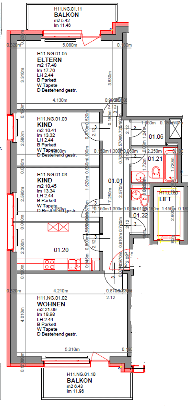 Grosszügige 3-Zimmer-Genossenschaftswohnung mit 2 Balkonen und einem AEH-Platz (2)