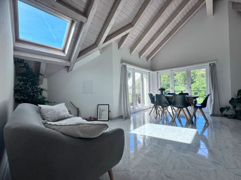 4.5-Dachwohnung, 2 Terrassen, ca. 32 m² Aussenfläche, schöner Aussicht und garagenbox (7)