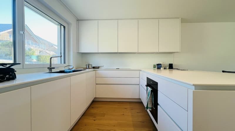 Modernes 5.5-Zimmer-Neubau-Einfamilienhaus mit 2 Bädern, Carport, Parkplatz & Garten in Duggingen (1)
