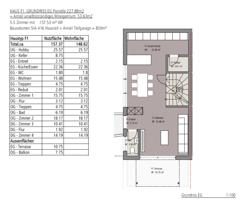 Neuwertiges Doppel-Einfamilienhaus (F1) mit 2 Nasszellen, 2 Parkplätzen, Garten und Sitzplatz (11)
