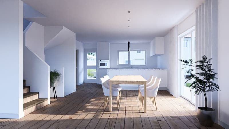 Bewilligtes Neubau-DEFH (Haus B+C), 6.5 DEFH, 3 Nasszellen, Garten, Sitzplatz, Carport & PP (5)