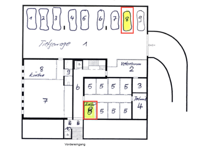Keller und Tiefgaragenplan