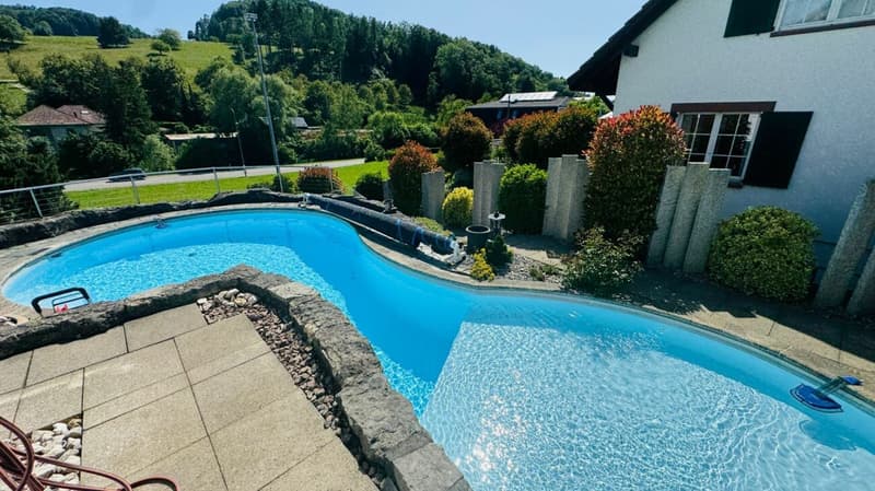 Freistehendes 4.5-Zimmer-Einfamilienhaus mit Pool, Sauna, Wintergarten, Doppelgarage & Aussicht (22)