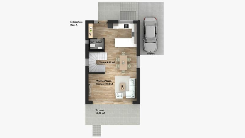 189 m2 Grosses Neubau EFH, (Haus A), 6.5 Zimmer mit Garten, Studio, 3 Nasszellen, Carport & Parkplatz (16)
