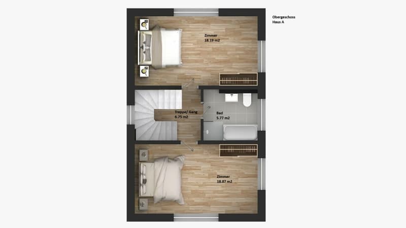 189 m2 Grosses Neubau EFH, (Haus A), 6.5 Zimmer mit Garten, Studio, 3 Nasszellen, Carport & Parkplatz (15)