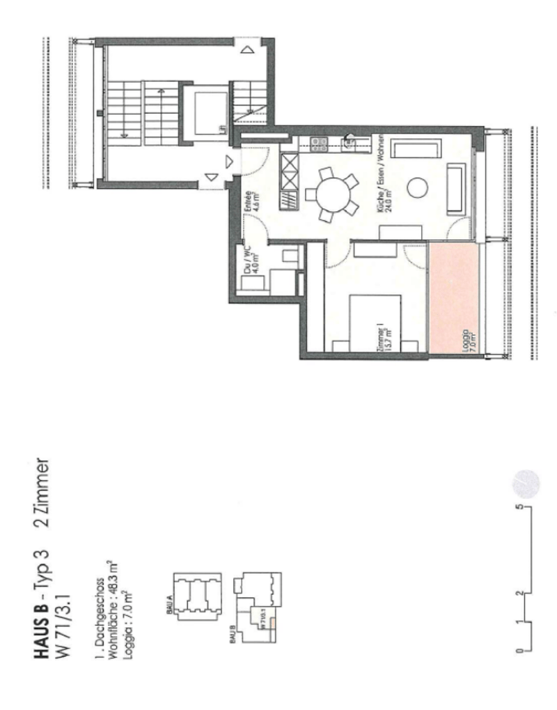Grundriss Wohnung 71/3.1