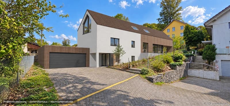 Projektvisualisierung Neubau Einfamilienhaus, Machbarkeitsstudie EFH