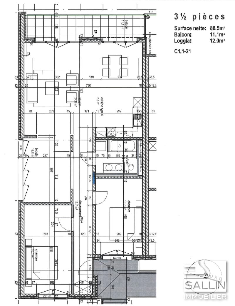 Lumineux 4½ pièces avec balcon dans le quartier de Cormanon (12)