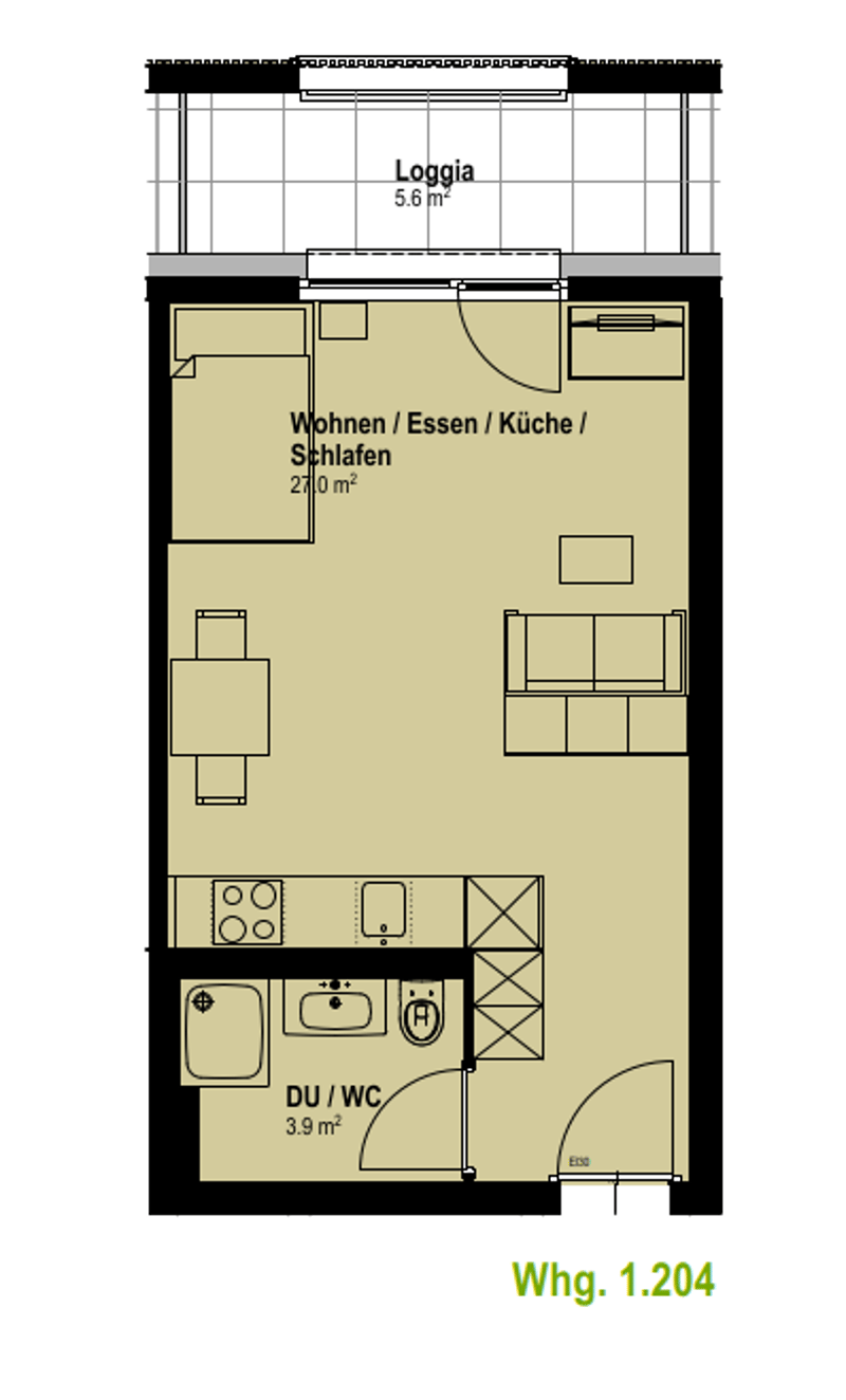 "Möblierte 1-Zimmerwohnung" Einziehen und wohlfühlen (2)