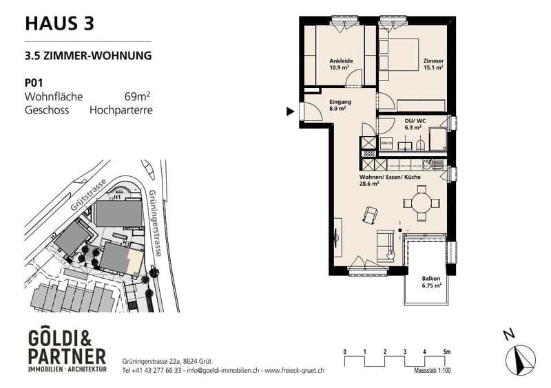 Charmante und modern ausgestattete 2.5-Zimmer-Wohnung mit Balkon (2)