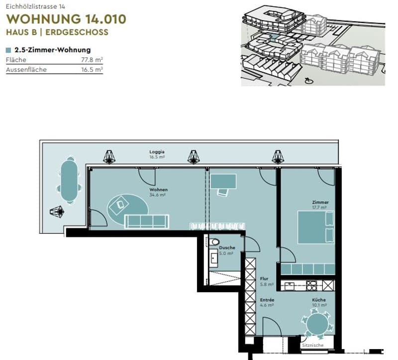 Traumwohnung gesucht? 3.5 Zimmerwohnungen im EG bis 2. OG (76 m2 - 71 m2) (2)