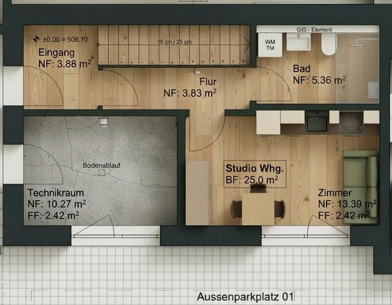 Modernes 1-Zimmer-Studio im Neubau in Illnau-Effretikon (2)