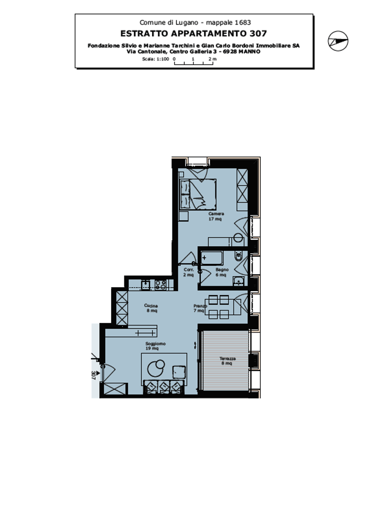 Main floor plan includes kitchen, dining room, living room, 2 bedrooms, bathroom, terrace