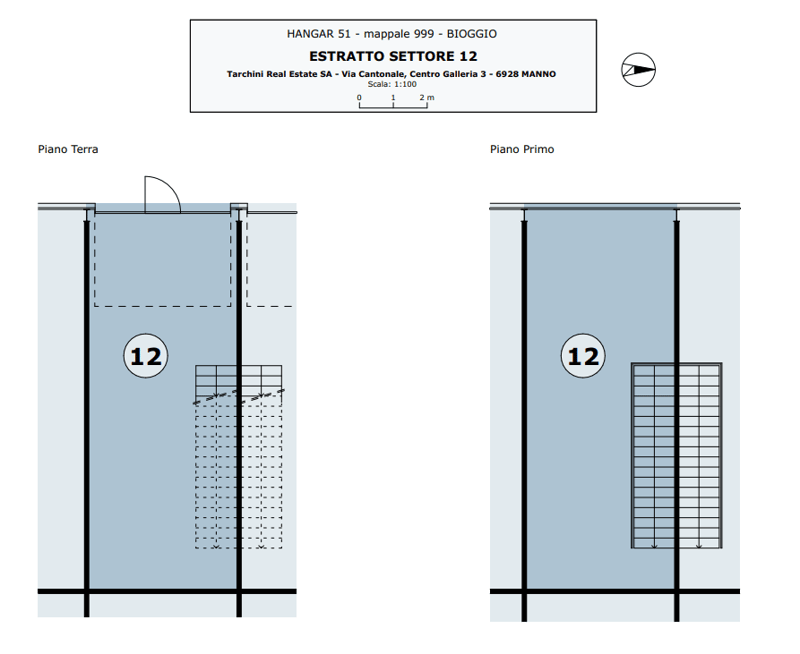 Ground floor and first floor plans of a building with a number 12 on each floor