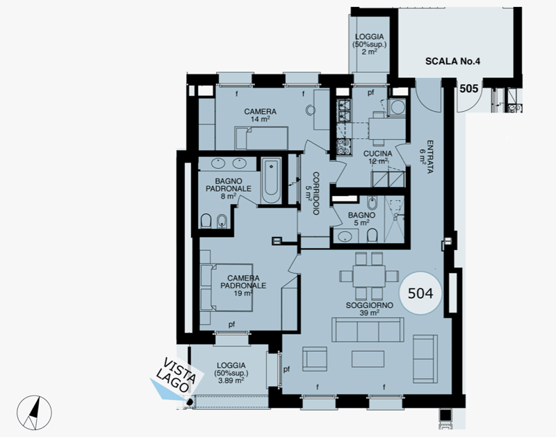 LUGANO-COLLINA D'ORO - AFFITTASI APPARTAMENTO 3.5 LOCALI CON VISTA LAGO (Rif. 504) (15)