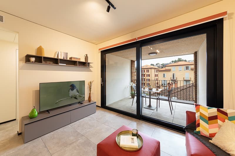 LUGANO CENTRO - AFFITTASI APPARTAMENTO ARREDATO 2.5 LOCALI CON TERRAZZO (rif. 103) (4)