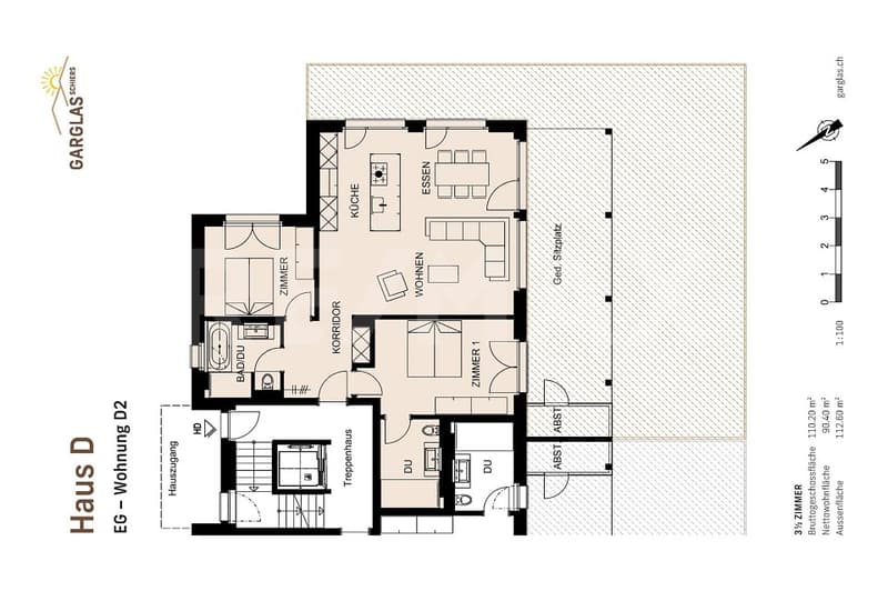 Garglas.ch - 3½-Zimmer-Wohnung D2 mit Anteil an Solarkraft (11)