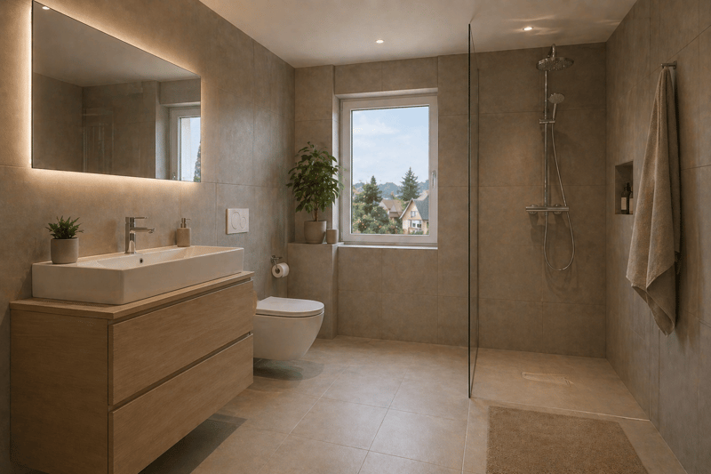 Elegantes Bad mit viel Platz