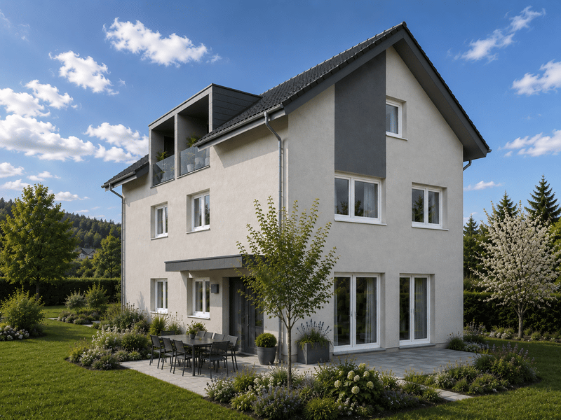 Aussensicht Doppeleinfamilienhaus