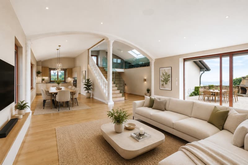 Harmonie, espace et nature ! Une villa unique à St-Blaise avec vue lac (3)