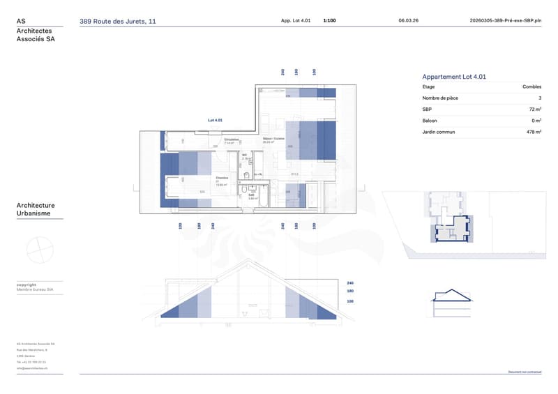 Appartement 3 pièces au 2e étage dans la promotion 11, route des Jurêts à Choulex (10)