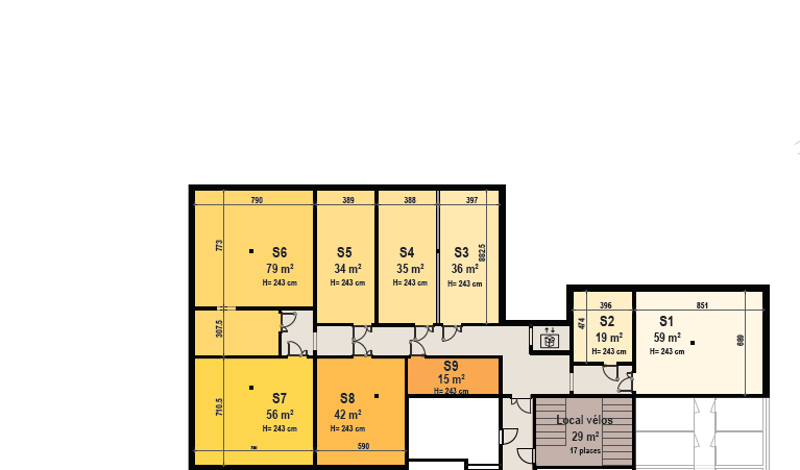 Dépôts à louer de 19 à 79 m² dans un quartier neuf (2)