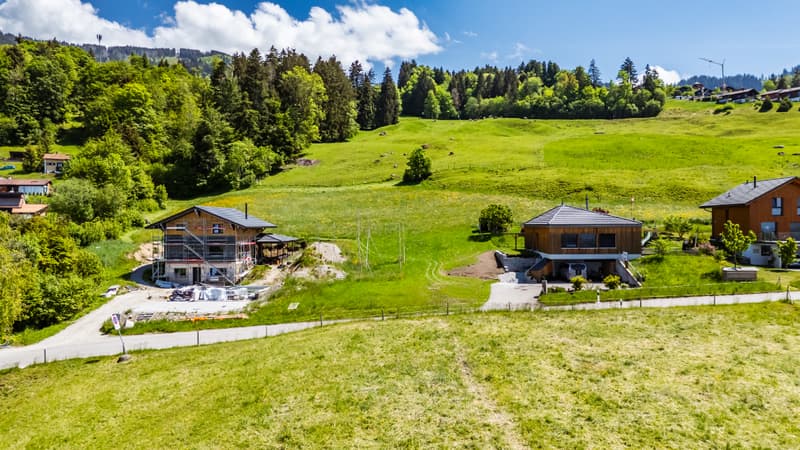 Terrain suspendu entre lac et montagnes, avec permis de construire en (6)