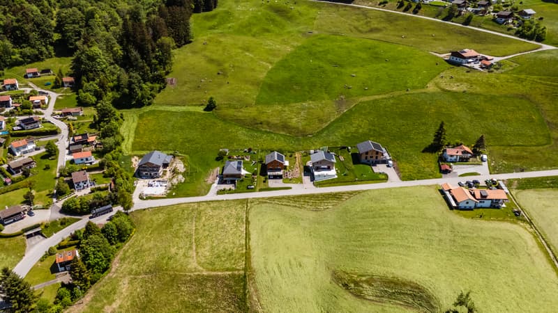 Terrain suspendu entre lac et montagnes, avec permis de construire en (5)