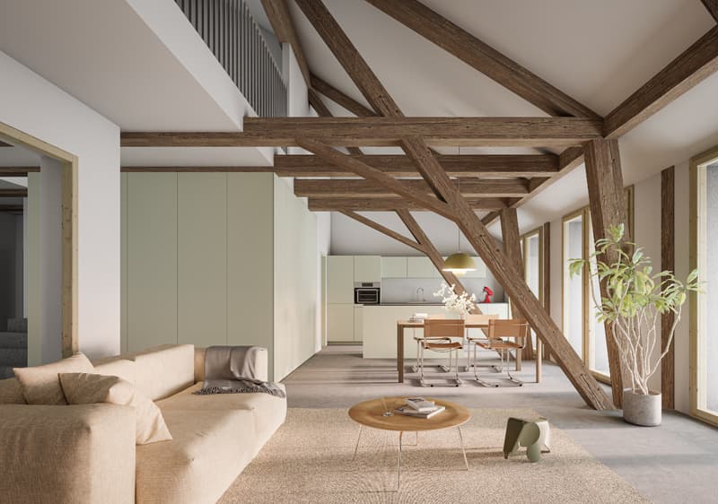 L'âme de l'ancien, le confort du neuf : appartement duplex de 4½ (5)