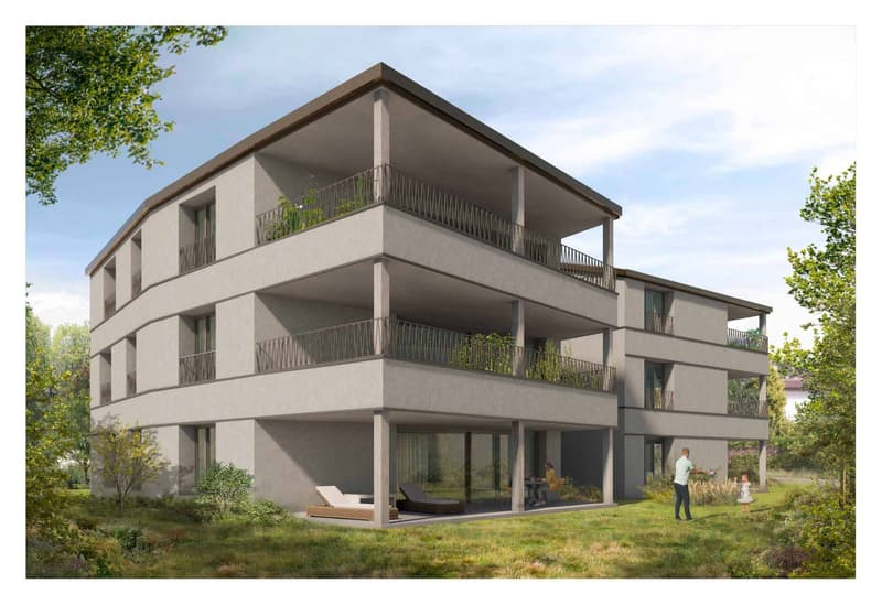 Appartement de 3.5 pièces au rez avec terrasse et jardin à vendre à Posieux (1)