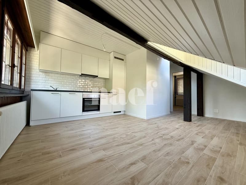 Bel appartement rénové et mansardé de 2.5 pièces au 1er étage à louer ! (3)