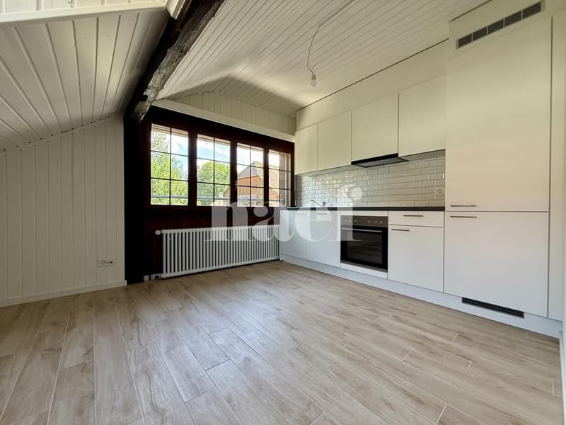 Bel appartement rénové et mansardé de 2.5 pièces au 1er étage à louer ! (1)