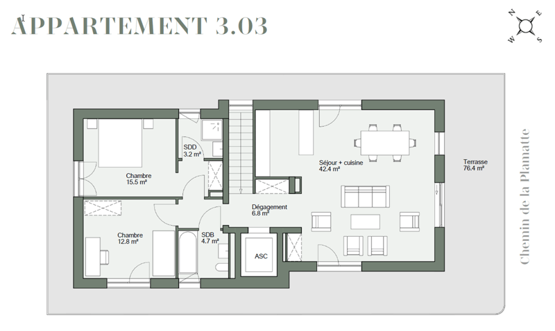 Appartement 4 pièces en attique avec terrasse de 76 m² (4)