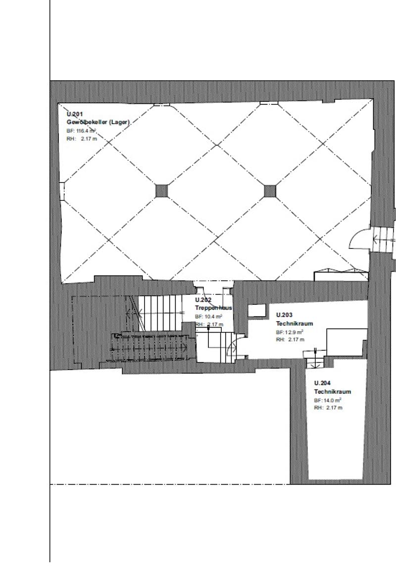bedroom, terrace, living room, 2 technical rooms, kitchen, hallway