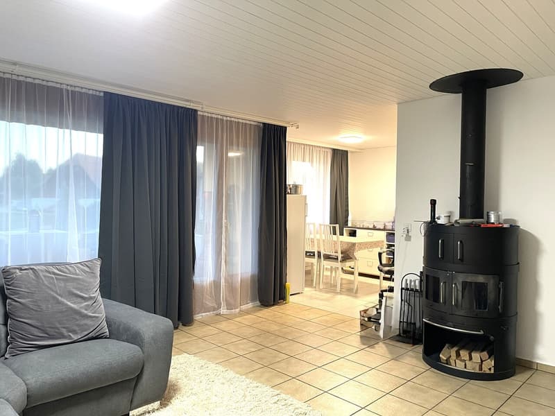 Wohnzimmer mit Cheminée