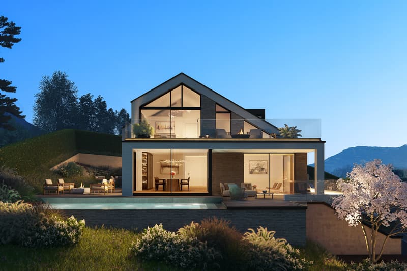 Panoramavilla in Kastanienbaum: Exklusiver Ausbau, Seeblick, Pool & Pr (1)