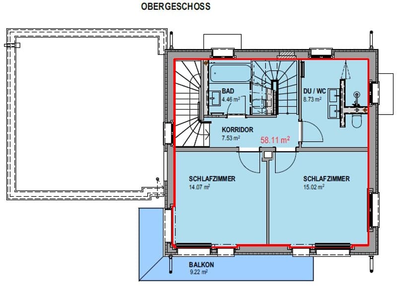 Grundriss Obergeschoss