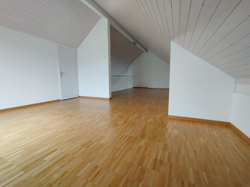 empty room, wooden floor, white walls, white ceiling, door