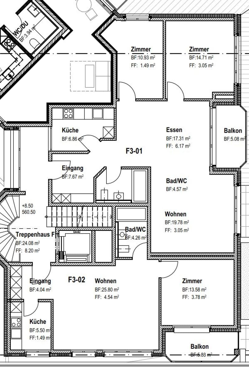 Grundriss Wohnung F3-01