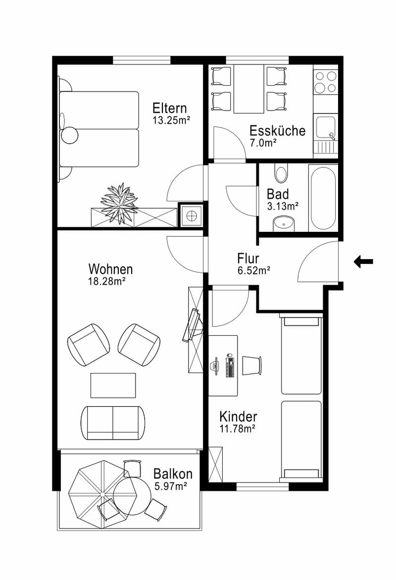 Ruhige Lage am Dorfrand, grosser Sonnenbalkon und vieles mehr (9)