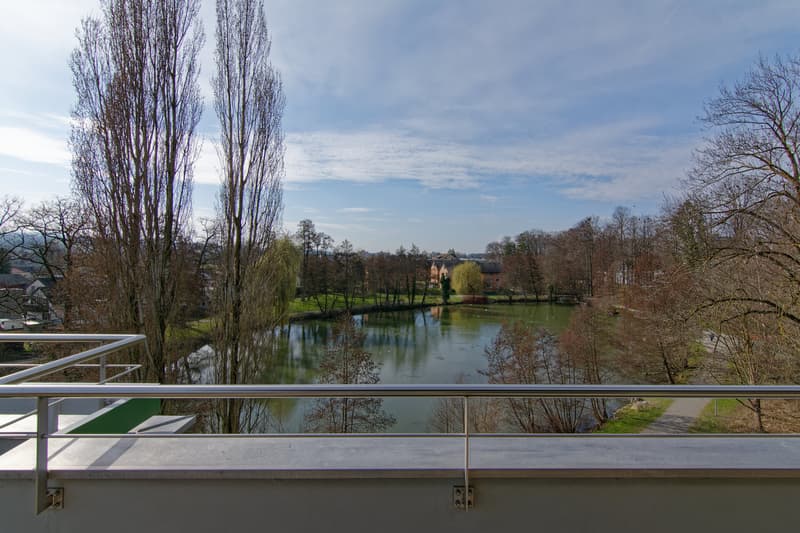 Terrasse mit Blick auf den Stadtweiher Arbon