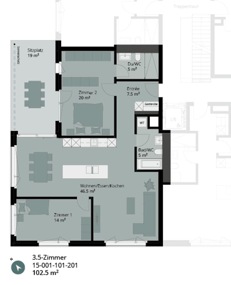 Wohnen mit Qualität - grosszügige 3.5-Zimmerwohnung mit weitläufigem Garten (11)