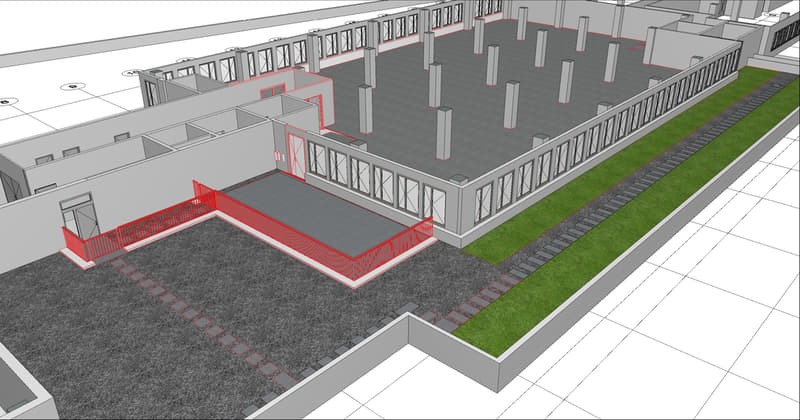Rendering Grundausbau mit Terrasse