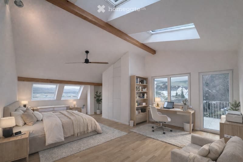 Loftartige 2.5-Zi-Dachw. 105 m² mit Balkon & Sonnenterrasse (2)