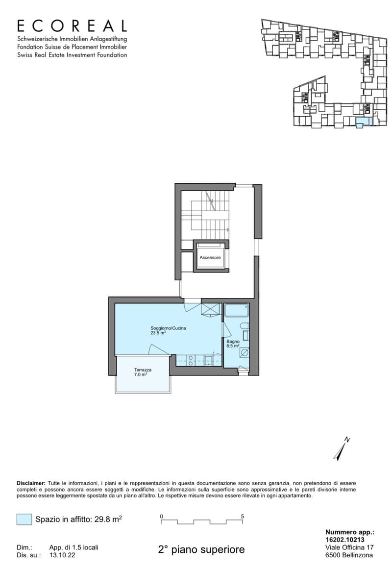 Monolocale arredato in affitto Bellinzona, Viale Officina 17 (5)