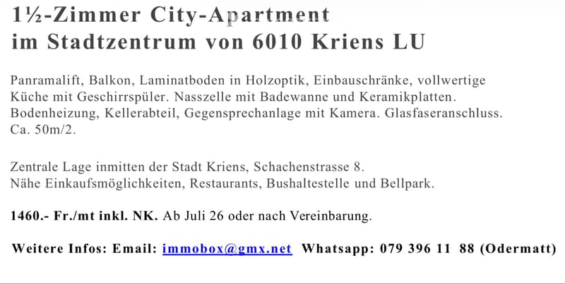 1.5 Zimmer Wohnung Kriens (Luzern) (5)