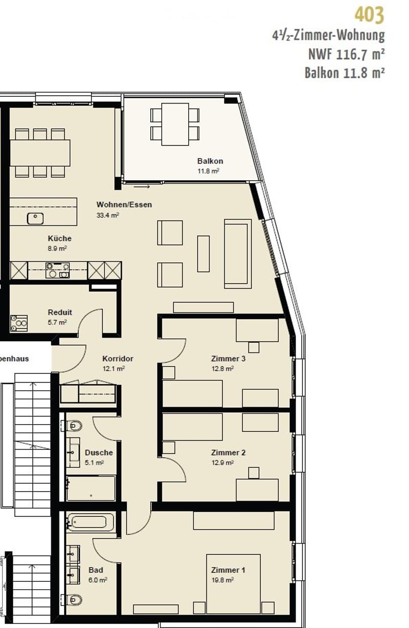Grosszügige 4.5 Zimmer Wohnung im Mythenhof, Kanton Schwyz (5)