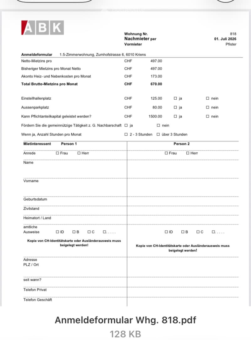 1.5 Zimmerwohnung nach Vereinbahrung (5)