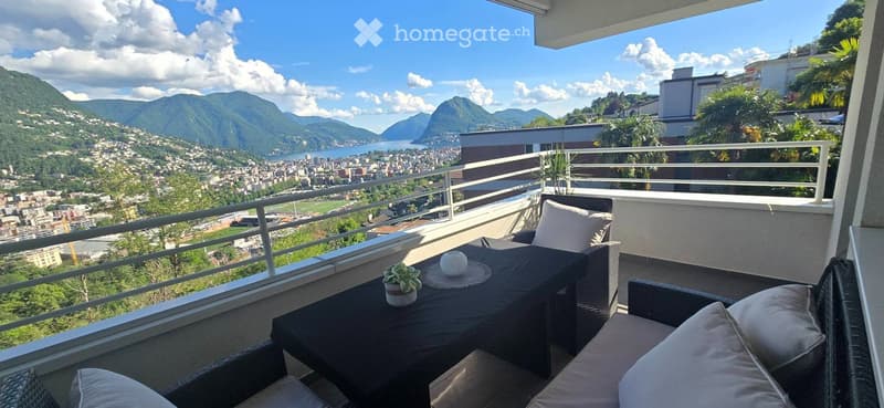 3.5 Locali - Giardino privato e terrazza vista lago a Porza (9)