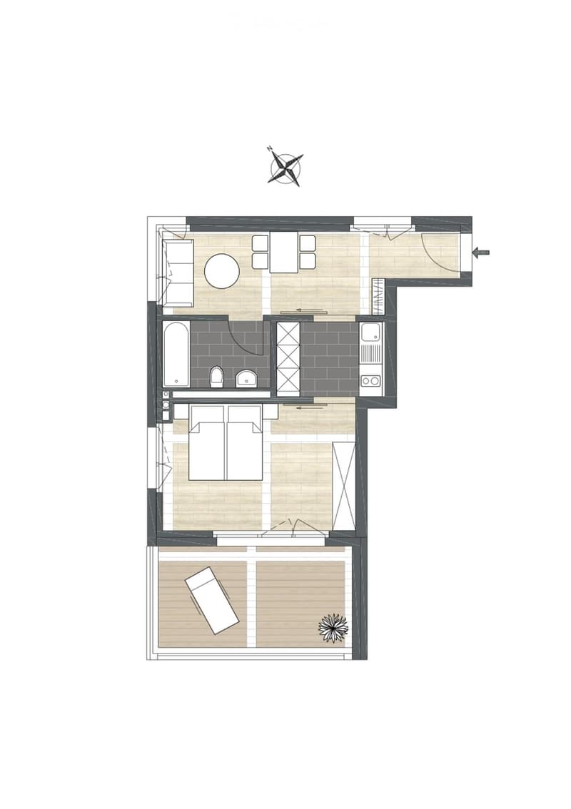 Attika-Wohnung in Uster: 2-Zi. mit grosser Dachterrasse (5)